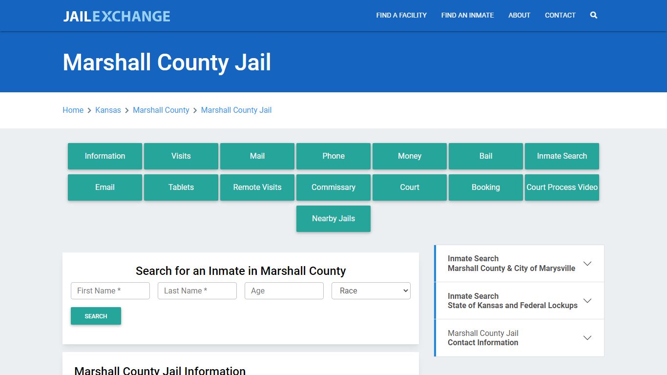 Marshall County Jail Roster Lookup, KS, Inmate Search